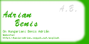 adrian benis business card